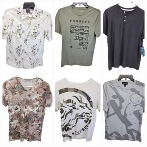 Lot 9 Men's Shirts Express Kenneth Cole H&M Mondo Graphic Floral Polo sz Small